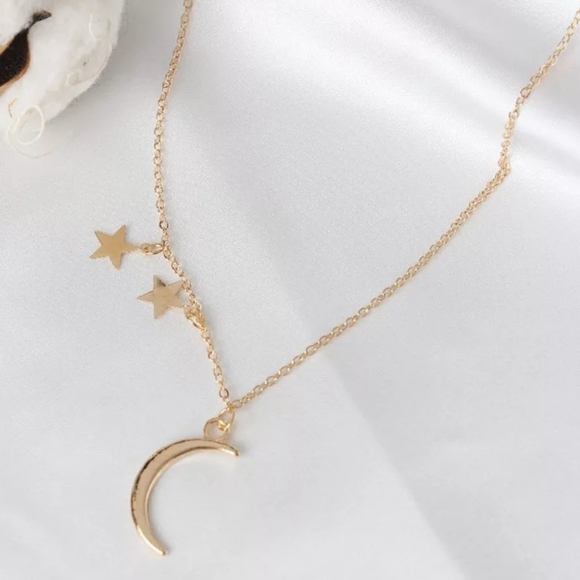 Jewelry - 3/$21 Gold Necklace with Moon and Shooting Star